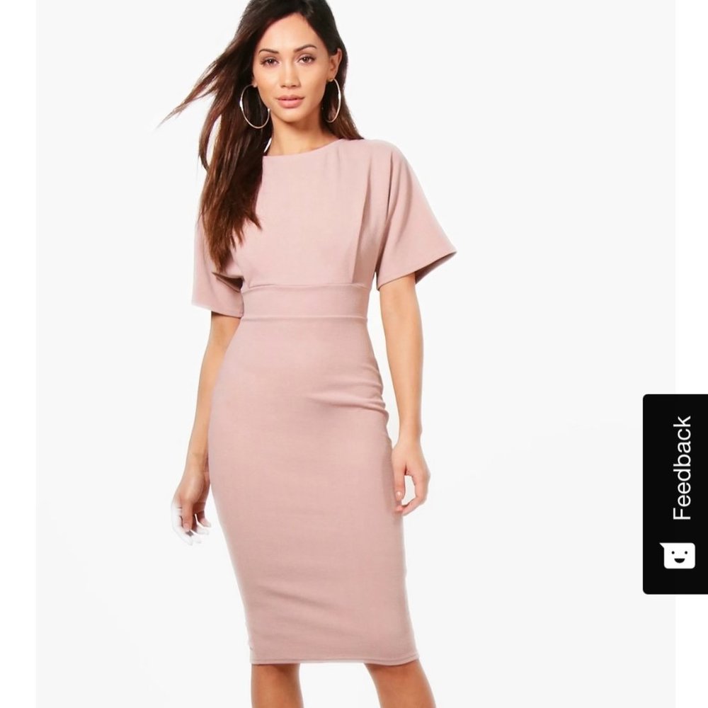 NWT Boohoo Petite TieWaist Wiggle Dress US 2/UK 6